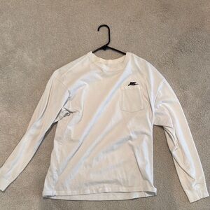 Nike White Long Sleeve Tees Minimalist Design